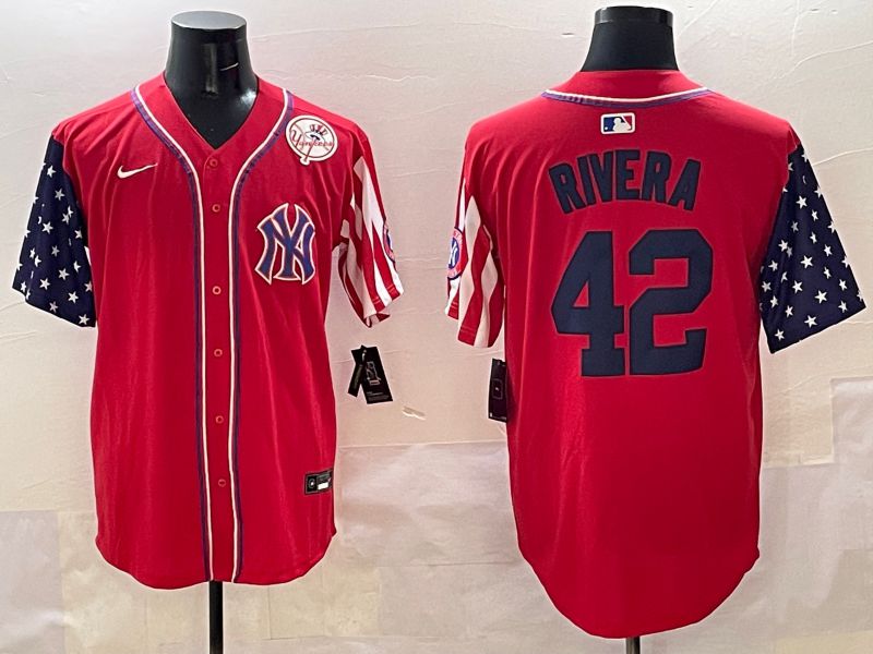 Men New York Yankees #42 Rivera Red a generation of national flags Jointly Name 2025 Nike MLB Jersey style 7